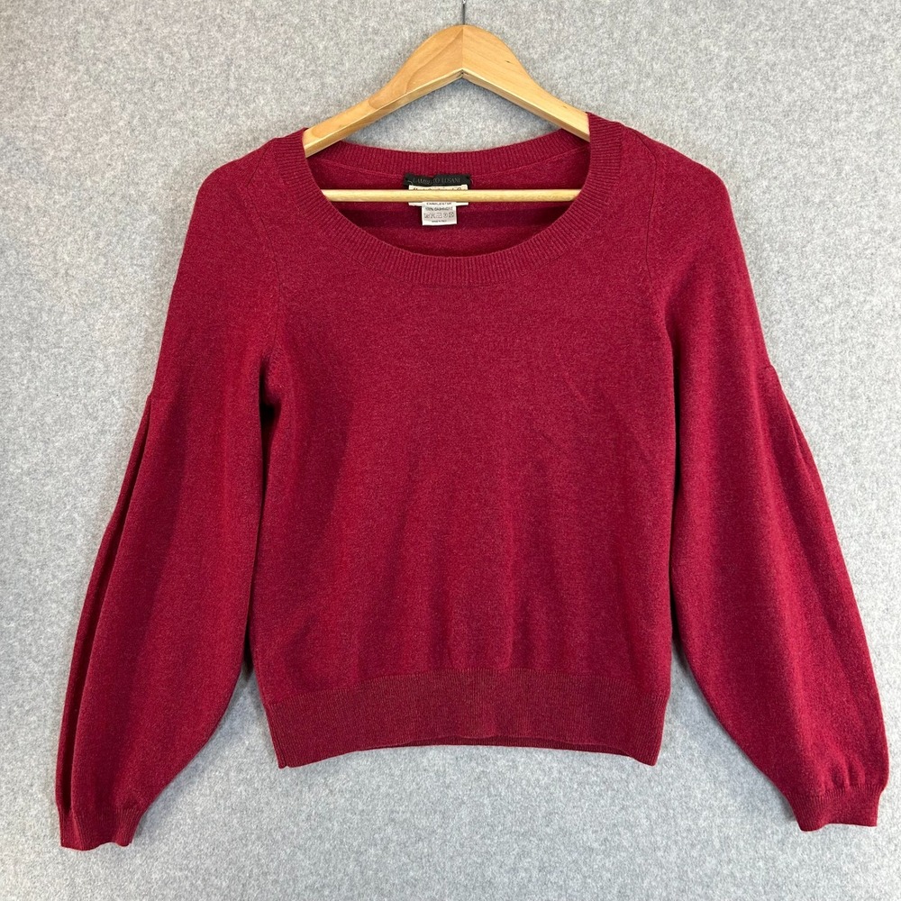 Lamberto Losani Red Cashmere Pullover Sweater Super Soft Womens Size Small READ